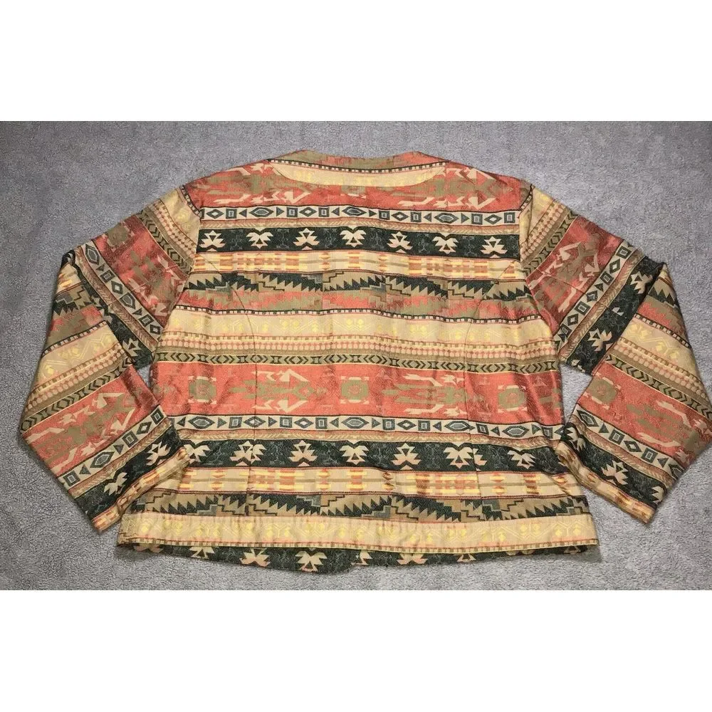 Chico's Womens Mayan Sunset Cebia‎ Jacket Southwestern Aztec Blazer Size 3 - Picture 11 of 12